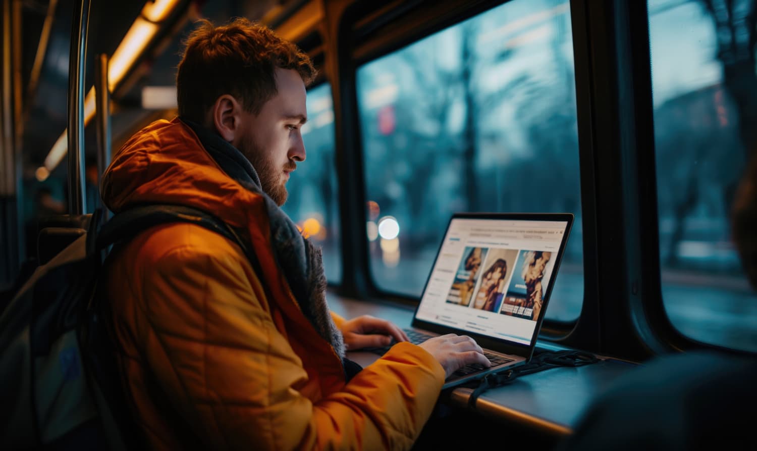 Developer workspace with a website project open on a laptop